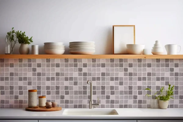 Adhésif Cuisine Grand Format Sans PVC Mosaïque de pierre