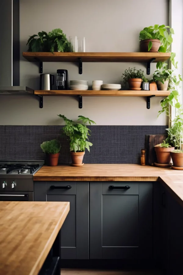 Adhésif Cuisine Grand Format Sans PVC Lin anthracite