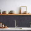 Adhésif Cuisine Grand Format Sans PVC Lin anthracite