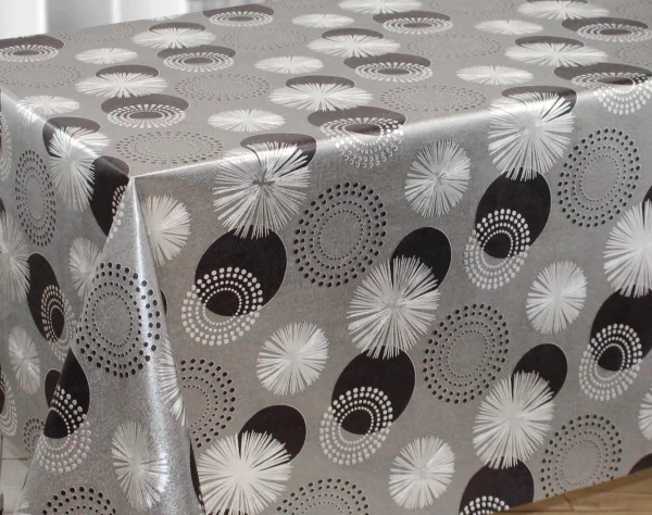 Nappe toile cirée Noël effet 3D Loft nappe qualité luxe Etoile Argent