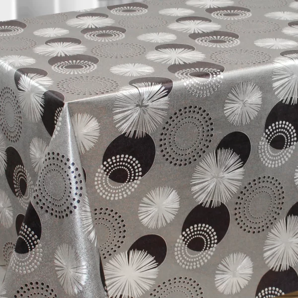 Nappe toile cirée Noël effet 3D Loft nappe qualité luxe Etoile Argent