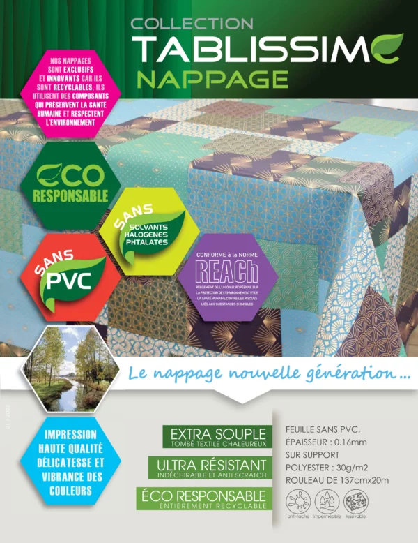 Toile Cirée Noël Ecoresponsable Sans PVC Ecologique Recyclable