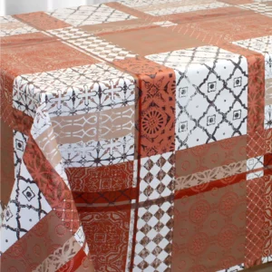 toile cirée premier prix rouille blanc fontlyshop