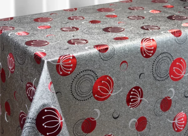 Nappe toile cirée Noel métallisée Loft qualité luxe effet 3D