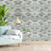Décoration murale adhésive "Bricks Gris Bleu" SANS PVC - rouleau 53x499cm