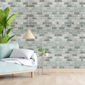 Décoration murale adhésive "Bricks Gris Bleu" SANS PVC - rouleau 53x499cm