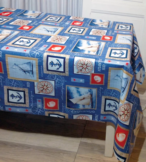 Toile Cirée Supérieure Mer Et Océans Fabrication Européenne OEKO TEX