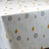 Toile Cirée Innovante Épaisse Surface Gaufrée Pissenlit Gris Fond Blanc