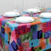 Nappe Qualité Supérieure Patchwork Bleu Fuchsia