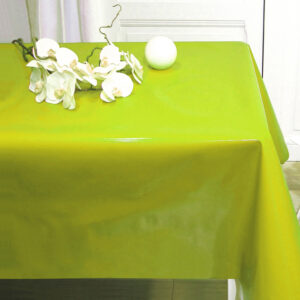 Toile Cirée Unie Luxe Epaisse Laque Brillante Vert Anis FONTLYSHOP