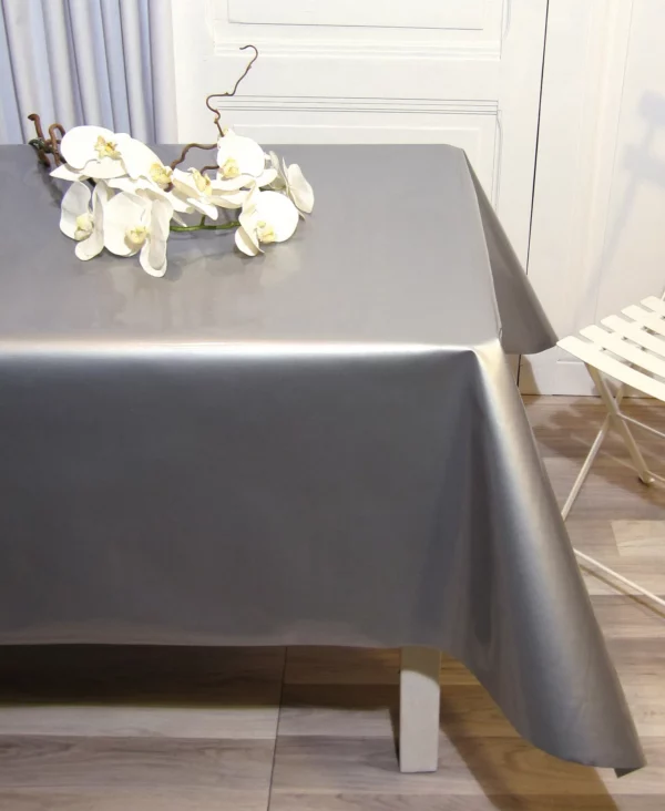 Nappe de table toile cirée PVC Vita grande largeur Savane Blanc Gris  Rouge - Largeur 160cm - fontlyshop