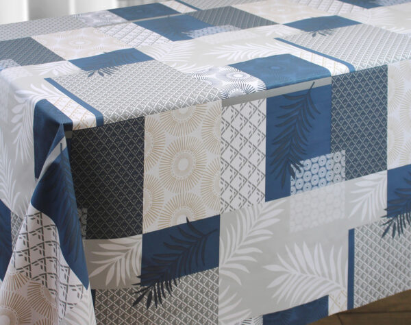 nappe-textstyle-Hannae-Blanc-Bleu-200140TEX446-10-1_ Nappe Text'Style Légère Et souple Chic et Elégante