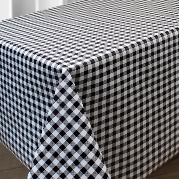 Nappe en toile cirée PVC Bellissima Carreaux Vichy Noir