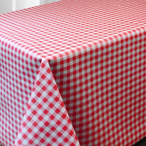 Nappe en toile cirée PVC Bellissima Carreaux Vichy Rouge