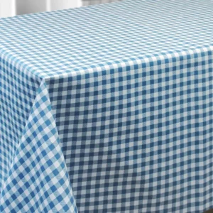 Nappe en toile cirée PVC Bellissima Carreaux Vichy Bleu Sur www.fontlyshop.com