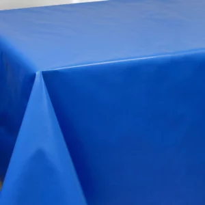 Nappe en toile cirée PVC Bellissima Uni Bleu Océan Sur www.fontlyshop.com