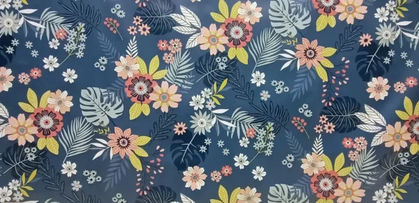 Toile Cirée Supérieure OEKO TEX Printana Fond Bleu Sur www.fontlyshop.com