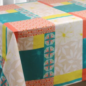 Nappe Toile Cirée Provençale Arles Vert Jaune Rouge Qualité Supérieure Sur www.fontlyshop.com