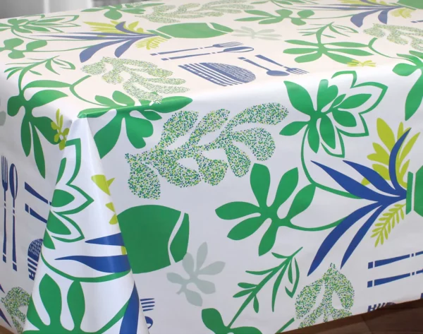 Nappe Toile Cirée Qualité Supérieure Picnic Vert Bleu