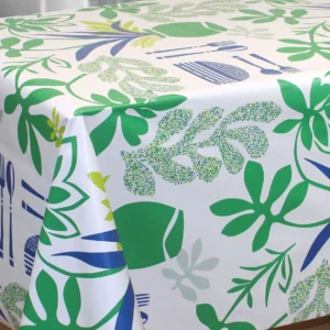 Nappe Toile Cirée Exotique Qualité Supérieure Picnic Vert Bleu Sur www.fontlyshop.com