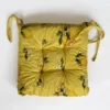 Coussin Galette De Chaise Epais Rembourré Capitonné En Coton Imprimé Citron Fond Jaune FONTLYSHOP