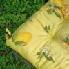 Coussin Galette De Chaise Epais Rembourré Capitonné En Coton Imprimé Citron Fond Jaune FONTLYSHOP