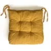 Coussin Galette De Chaise Rembourré Capitonné Uni Jaune FONTLYSHOP