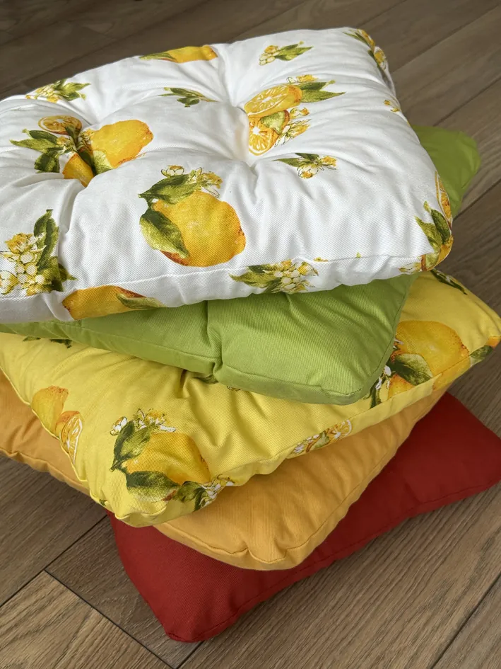 Lot De 4 Coussins De Chaise 40x40 Cm - Ronds, Lavables, Intérieur/extérieur