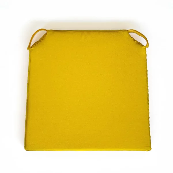 Coussin Galette Dessus De Chaises Coton Uni Jaune Attaches Rapides Velcro FONTLYSHOP