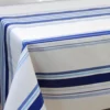 Nappe en toile cirée PVC Bellissima Guéthary Basque Rayures BleuFond Blanc Sur FONTLYSHOP.COM