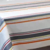 Nappe en toile cirée PVC Bellissima Guéthary Basque Rayures Gris Orange Fond Blanc Sur FONTLYSHOP.COM