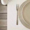 Set De Table Faux Uni Ecru FONTLYSHOP PVC Tissé