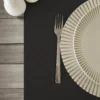 Set De Table Faux Uni PVC Tissé Noir FONTLYSHOP