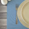 Set De Table Faux Uni Bleu Glacier FONTLYSHOP PVC Tissé