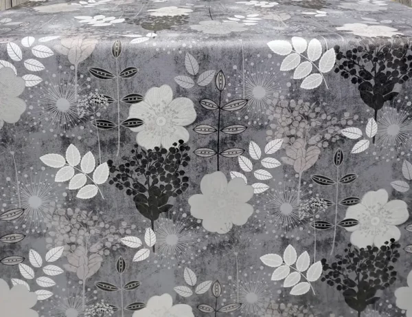 Toile Cirée Gaufrée Elegancia GIARDINO GRIS Qualité Supérieure FONTLYSHOP