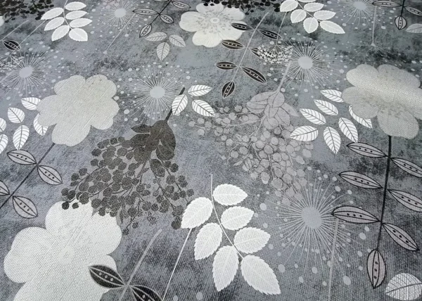 Toile Cirée Gaufrée Elegancia GIARDINO GRIS Qualité Supérieure FONTLYSHOP