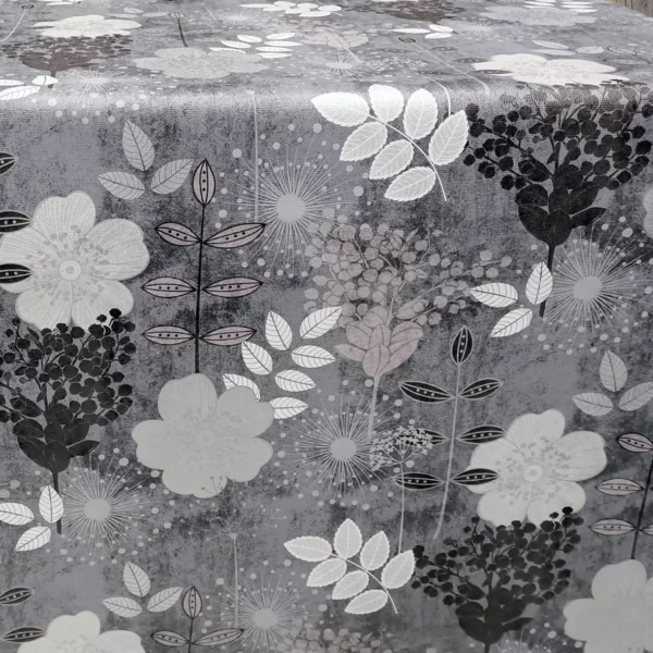 Toile Cirée Gaufrée Elegancia GIARDINO GRIS Qualité Supérieure FONTLYSHOP