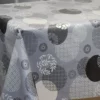 Toile Cirée Gaufrée Elégancia Aspect Textile PRIMAVERA GRIS Qualité Européenne Supérieure FONTLYSHOP