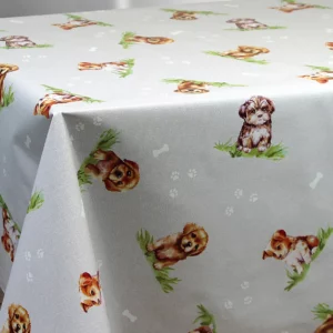 Toile Cirée Petits Chiots Qualité Européenne OEKO TEX FONTLYSHOP.COM