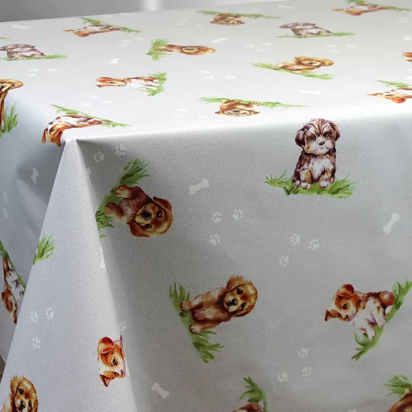 Toile Cirée Petits Chiots Qualité Européenne OEKO TEX FONTLYSHOP.COM
