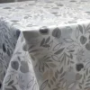 Toile Cirée Qualité Supérieure Grande Largeur 160 CM Pampa Gris Argent Fond Crème fontlyshop.com