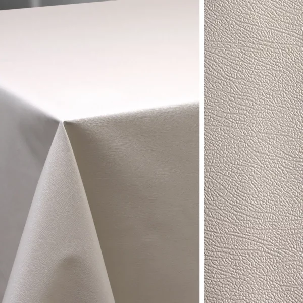 Nappe Toile Cirée PVC Simili Cuir Blanc Écru Sur FONTLYSHOP.COM