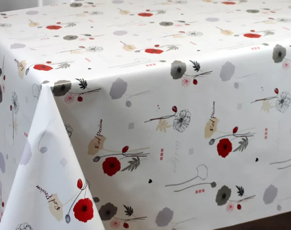 Toile Cirée Supérieure Coquelicot OEKO TEX FONTLYSHOP.COM