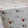 Toile Cirée Très Grande Largeur 180 cm Coquelicot Fond Beige FONTLYSHOP.COM