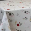 Toile Cirée Très Grande Largeur 180 cm Coquelicot Fond Beige FONTLYSHOP.COM