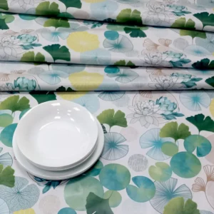 Toile Cirée FONTLYSHOP.COM Nénuphars Verts De Qualité Supérieure Labellisée OEKO TEX