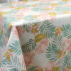 Toile Cirée Innovante Grande Largeur Gaufrée Feuillage Tendre Rose Vert Sur FONTLYSHOP.COM