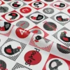 Nappe Toile Cirée De Pâques Pas Cher Sur FONTLYSHOP.COM Poule Et Cocotte Rouge Noir
