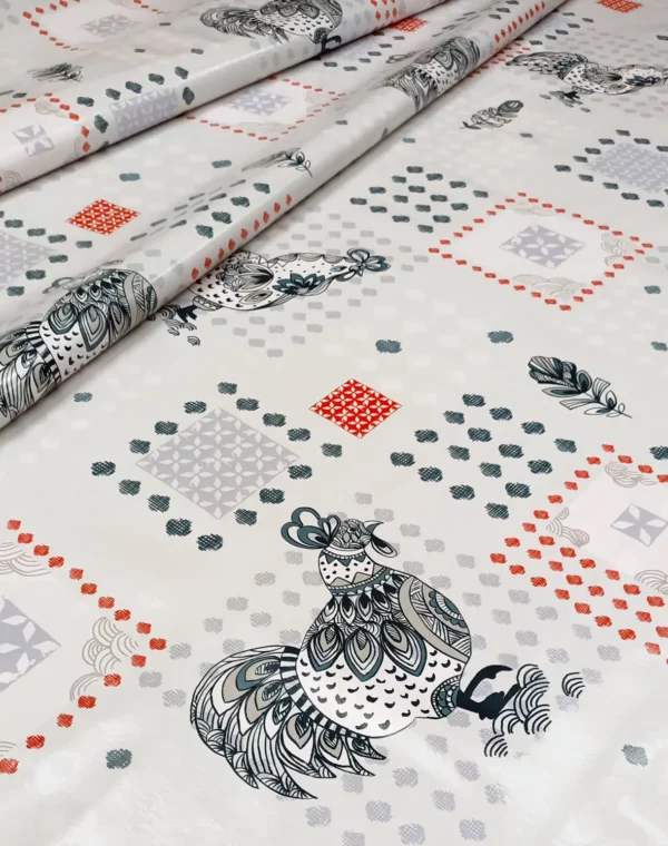 Nappe Toile Cirée De Pâques Pas Cher Sur FONTLYSHOP.COM Poule Et Cocotte Rouge Noir