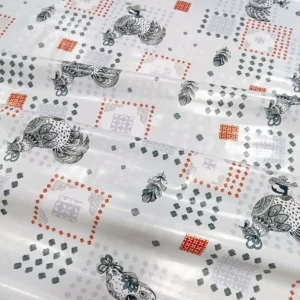 Nappe Toile Cirée De Pâques Pas Cher Sur FONTLYSHOP.COM Poule Et Cocotte Rouge Noir